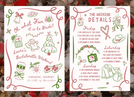 Hand-Drawn Christmas Bachelorette SVG Bundle Holiday Doodles Whimsical Clipart
