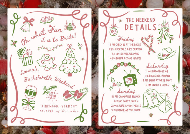 Hand-Drawn Christmas Bachelorette SVG Bundle Holiday Doodles Whimsical Clipart
