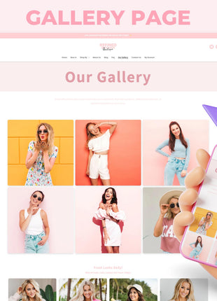 Refined Elegance Pink Shopify Theme: Feminine, Minimal, Cute, Editable Canva