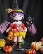 Crochet MORGANA doll pattern, Halloween doll pattern, crochet doll patterns, PDF file in English, French, German, Spanish, Portuguese
