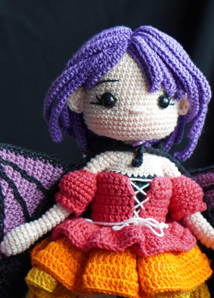 Crochet MORGANA doll pattern, Halloween doll pattern, crochet doll patterns, PDF file in English, French, German, Spanish, Portuguese