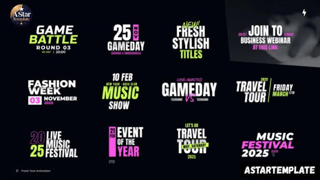 Fresh Text Animation Titles Pack for DaVinci Resolve 4K Templates