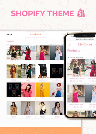 Liraluxe Modern Feminine Shopify Theme OS 2.0 - Pink eCommerce Website