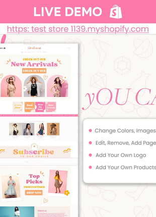 Liraluxe Modern Feminine Shopify Theme OS 2.0 - Pink eCommerce Website