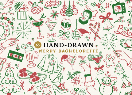 Hand-Drawn Christmas Bachelorette SVG Bundle Holiday Doodles Whimsical Clipart