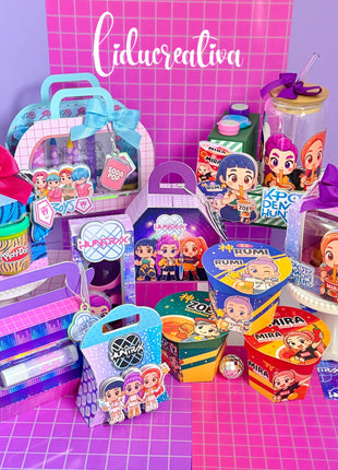 K-Pop Warriors Party Decor Editable Template Kit — 8 Files