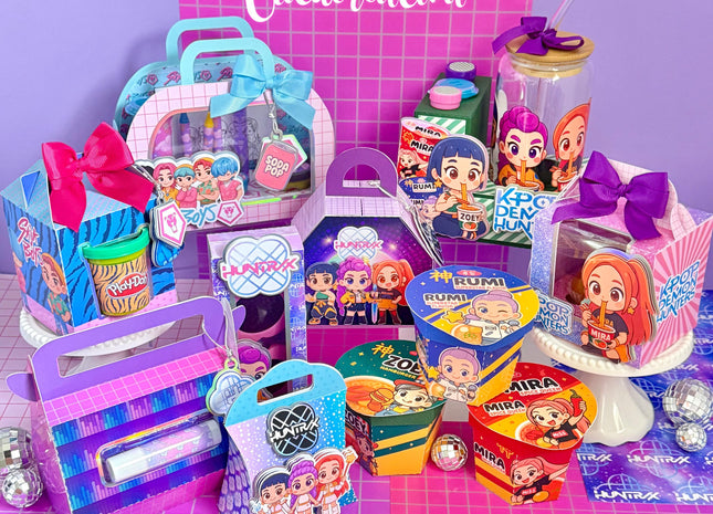 K-Pop Warriors Party Decor Editable Template Kit — 8 Files