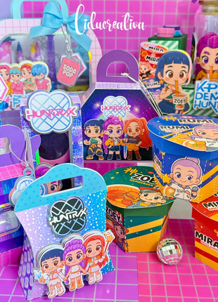 K-Pop Warriors Party Decor Editable Template Kit — 8 Files