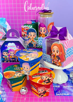 K-Pop Warriors Party Decor Editable Template Kit — 8 Files