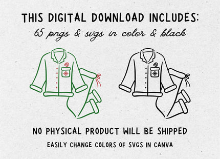 Hand-Drawn Christmas Bachelorette SVG Bundle Holiday Doodles Whimsical Clipart