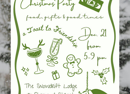 Hand-Drawn Christmas Bachelorette SVG Bundle Holiday Doodles Whimsical Clipart