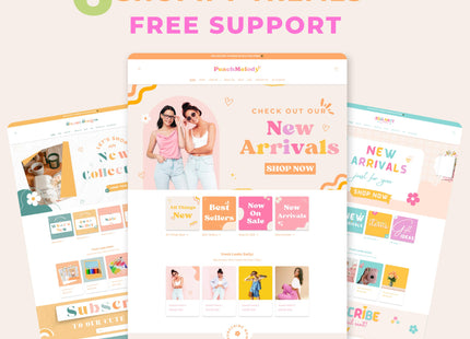 6 Shopify Theme Bundle: Feminine, Minimal, Cute Design, OS 2.0 Ready