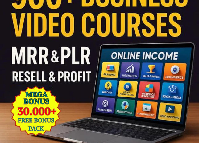 900+ Business Courses Bundle with PLR MRR Resell Rights