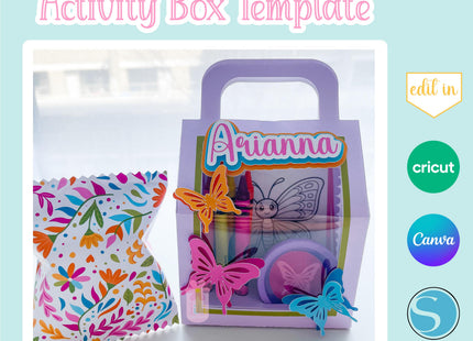 Printable Kids Activity Box Template Editable DIY Party Favor Kit