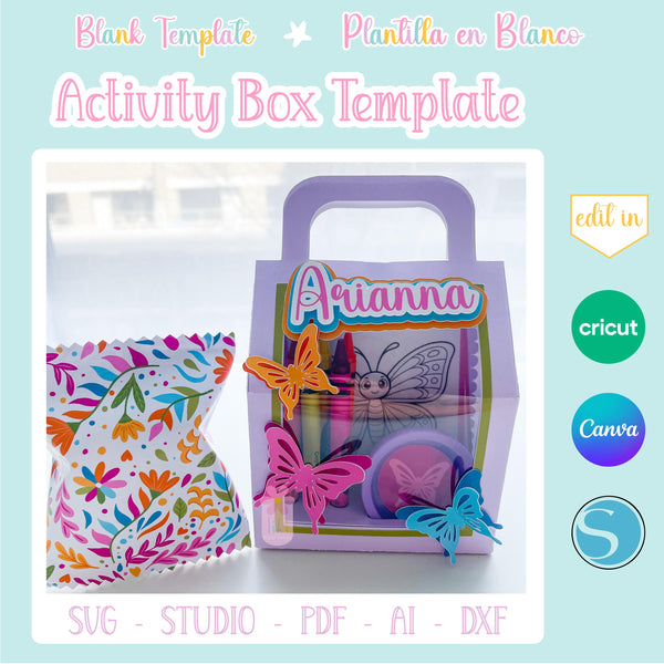 Printable Kids Activity Box Template Editable DIY Party Favor Kit
