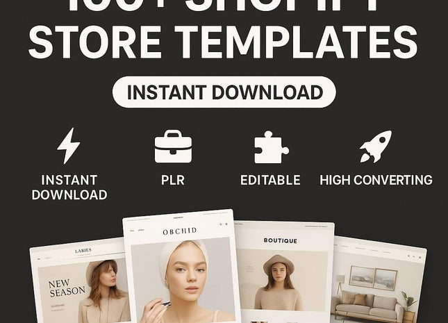 100+ Premium Shopify Themes: DFY Editable High-Converting Templates PLR/MRR License