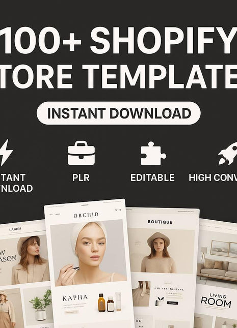 100+ Premium Shopify Themes: DFY Editable High-Converting Templates PLR/MRR License