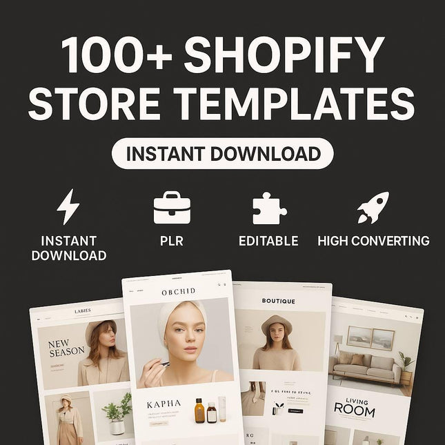 100+ Premium Shopify Themes: DFY Editable High-Converting Templates PLR/MRR License