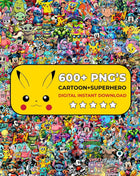 600+ Cartoon Mega Bundle PNG Clipart SVG Cricut Files Pack