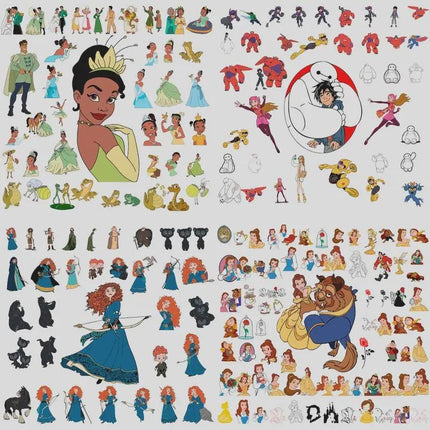 60,000+ Mega SVG PNG Bundle — Disney Princess, Mickey, Pixar Clipart