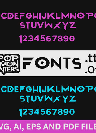 Kpop Demon Hunters Huntrix Anime Font Bundle OTF TTF SVG