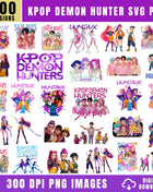 200 Huntrix Kpop Demon Hunters PNG SVG Digital Files for Cricut Design