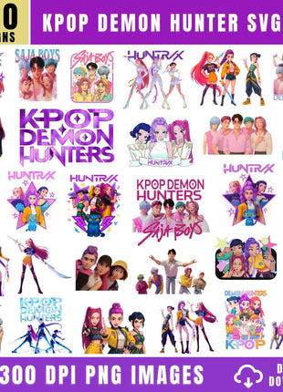 200 Huntrix Kpop Demon Hunters PNG SVG Digital Files for Cricut Design