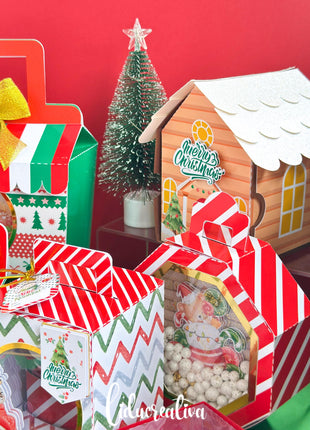 Editable Christmas Gift Box SVG Kit with 9 Printable Templates