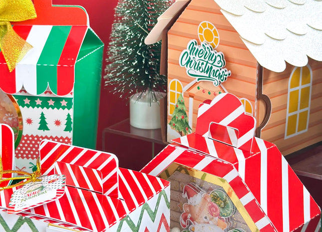 Editable Christmas Gift Box SVG Kit with 9 Printable Templates