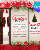 Editable Merry Christmas Party Invitation Template with Animated Video