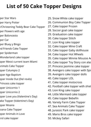 50 3D Cake Topper SVG Pack for Cricut and Silhouette