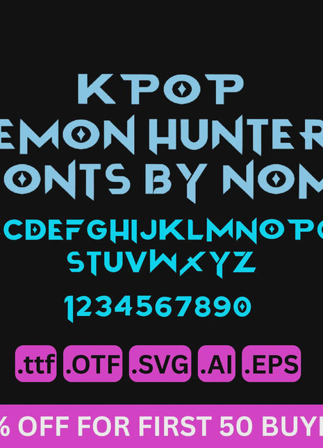 Kpop Demon Hunters Huntrix Anime Font Bundle OTF TTF SVG