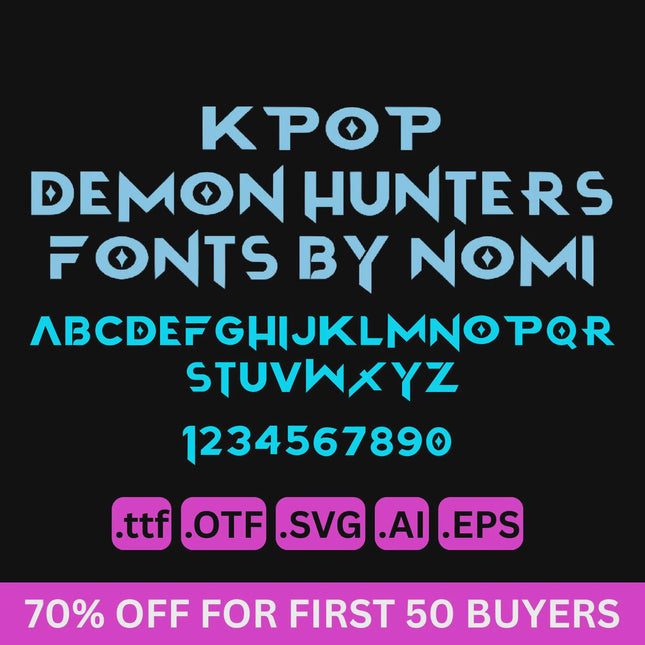 Kpop Demon Hunters Huntrix Anime Font Bundle OTF TTF SVG