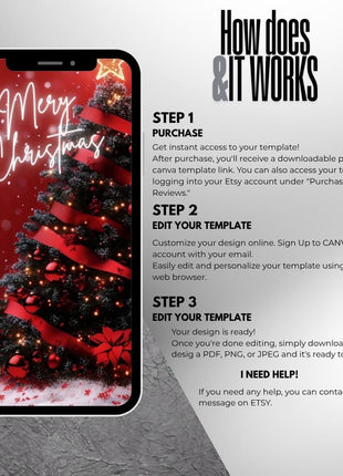 Editable Animated Christmas Party Invitation Canva Template MP4 Instant Download