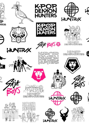 200 Huntrix Kpop Demon Hunters PNG SVG Digital Files for Cricut Design