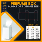 Bundle of 5 Perfume Box Dieline Templates SVG AI PDF