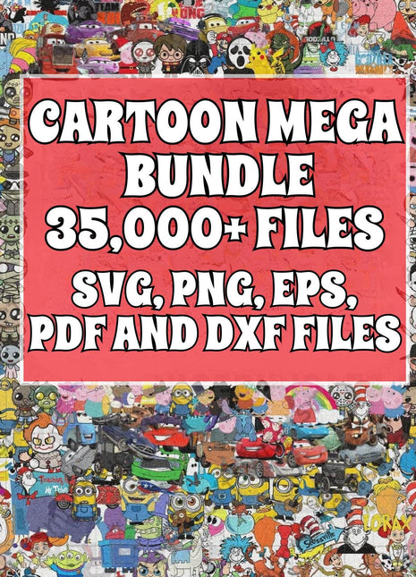 35000+ Mega Cartoon SVG PNG Bundle: Ultimate Digital Clipart & Character Library