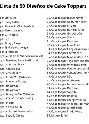 50 3D Cake Topper SVG Pack for Cricut and Silhouette