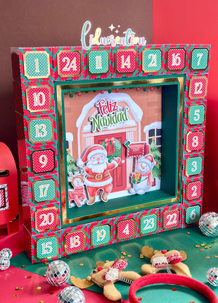 Printable Christmas Advent Calendar SVG PDF STUDIO Cut Files
