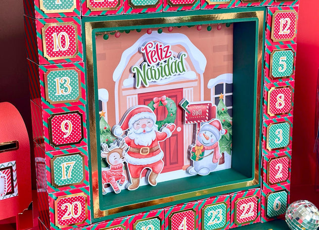 Printable Christmas Advent Calendar SVG PDF STUDIO Cut Files