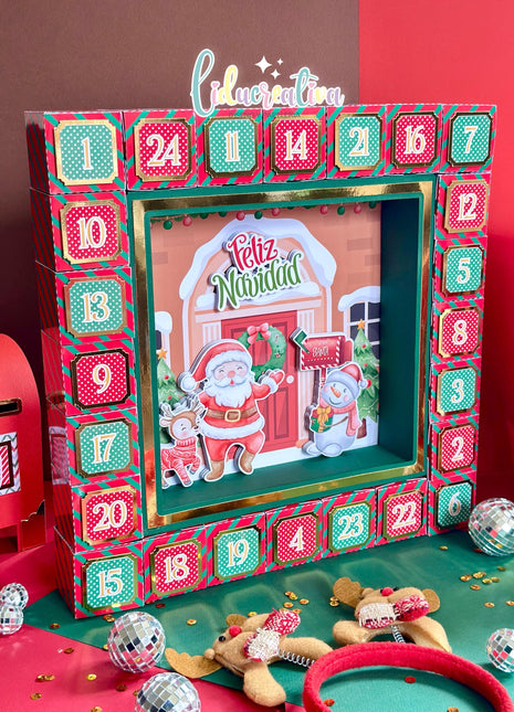 Printable Christmas Advent Calendar SVG PDF STUDIO Cut Files