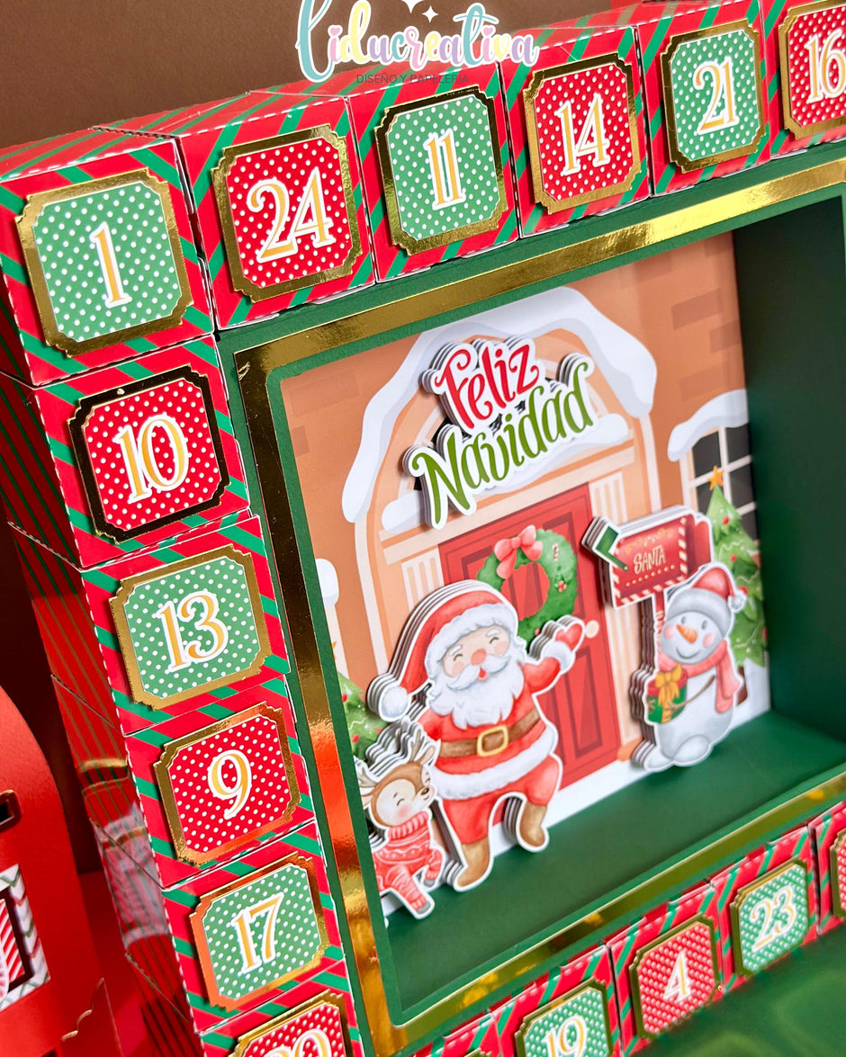 Printable Christmas Advent Calendar SVG PDF