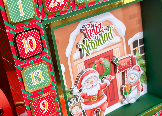 Printable Christmas Advent Calendar SVG PDF STUDIO Cut Files