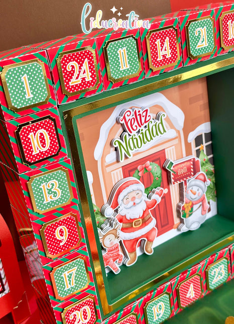 Printable Christmas Advent Calendar SVG PDF STUDIO Cut Files