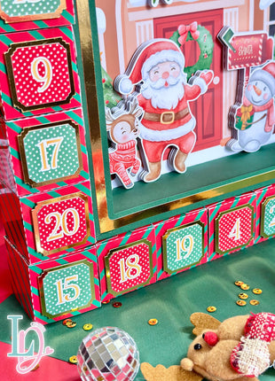 Printable Christmas Advent Calendar SVG PDF STUDIO Cut Files