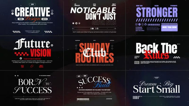 Premiere Pro Cinematic Typography Titles Pack with 9 Templates