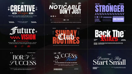 Premiere Pro Cinematic Typography Titles Pack with 9 Templates