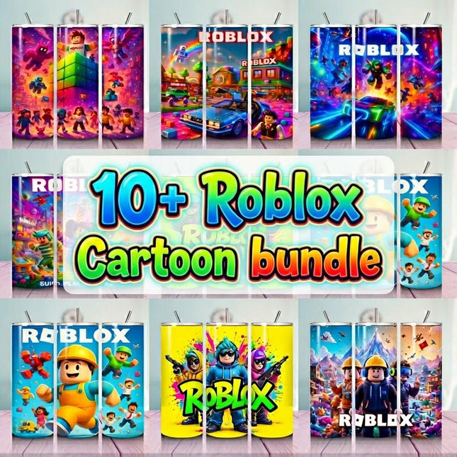 10+ Roblox Cartoon Gaming Character Tumbler Wrap Bundle 