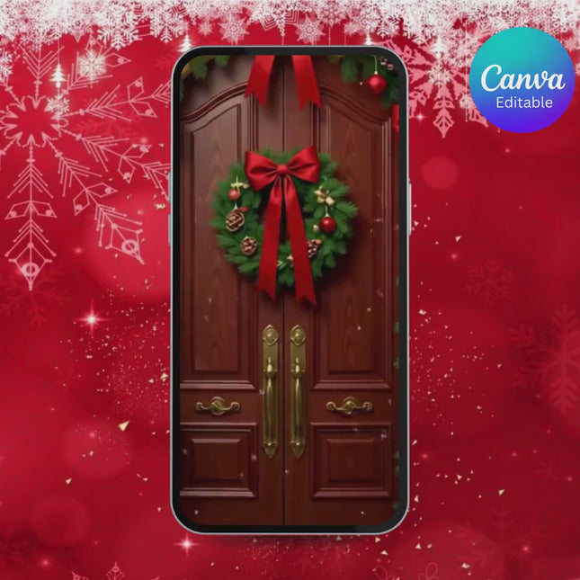 Editable Merry Christmas Party Invitation Template with Animated Video