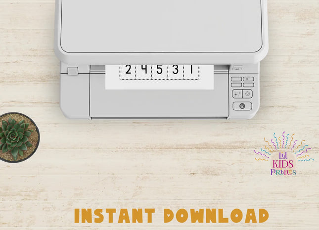 Preschool Number Worksheet Printable | Early Learning Math Activity | Montessori Homeschool PDF | Little Learner Number Practice | Instant Download